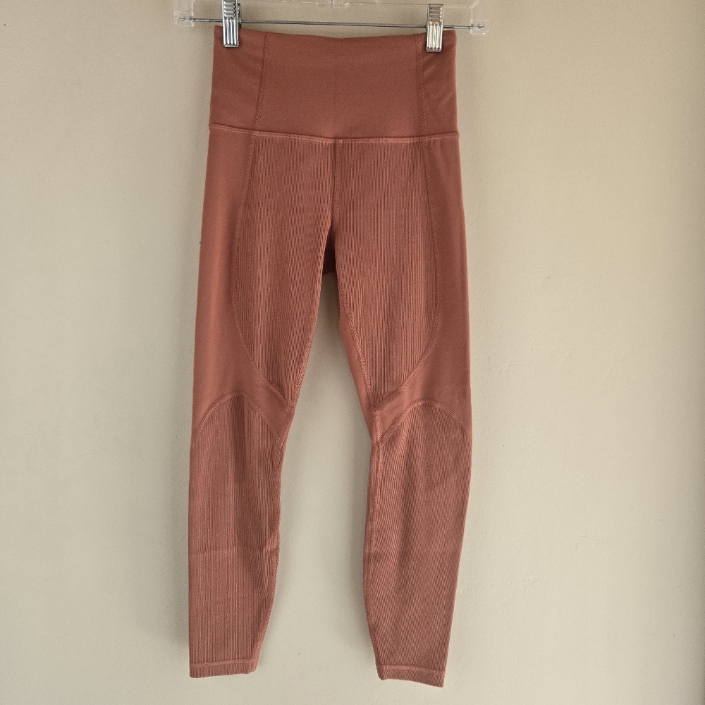 ATHLETA Rise Up Rib 7/8 Tight Legging Fitted Rust XXSP - Picture 2 of 5